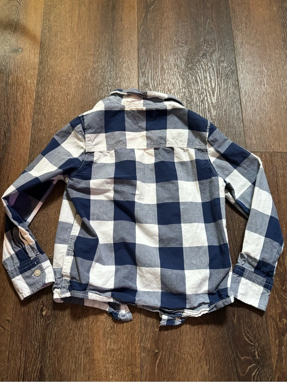 Osh Kosh Boys' Navy and White Buffalo Check Button-Down Shirt Size 6/6A